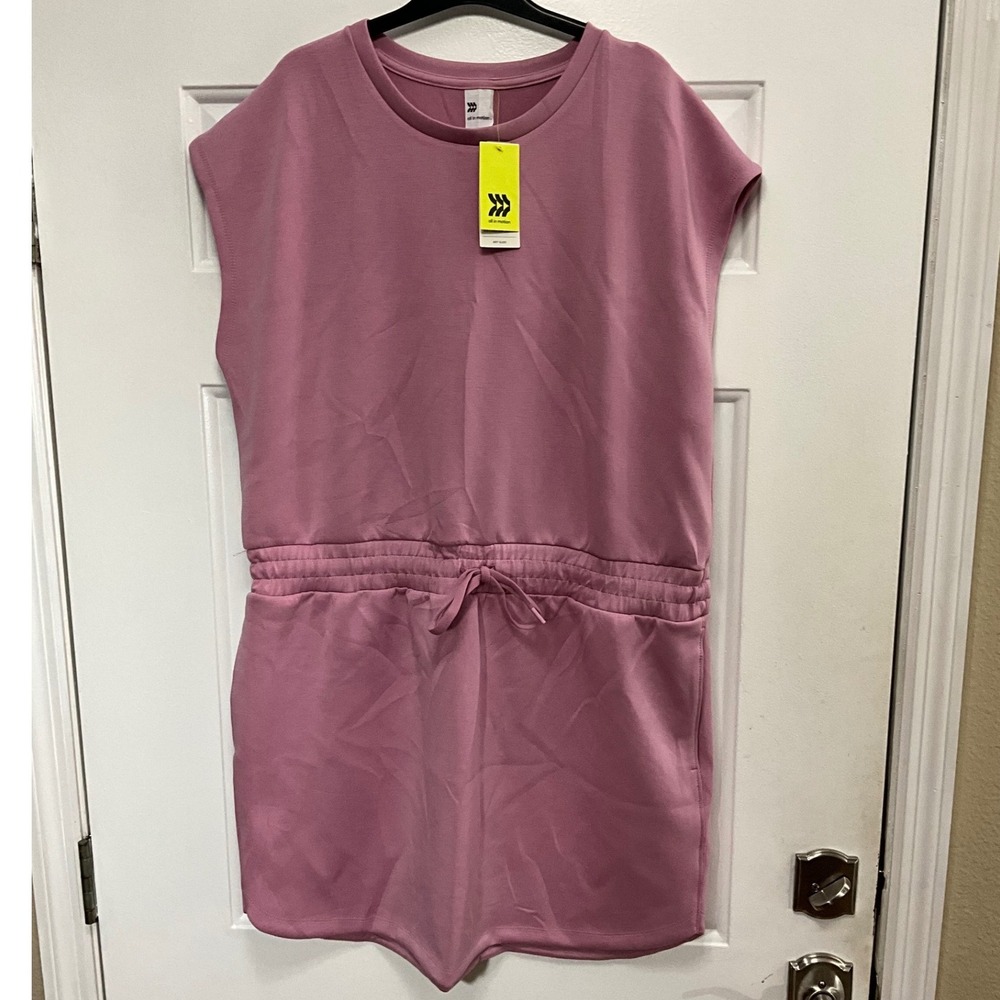 All in Motion Women XXL Airy Sleek Active Dress Purple Sleeveless Drawstring